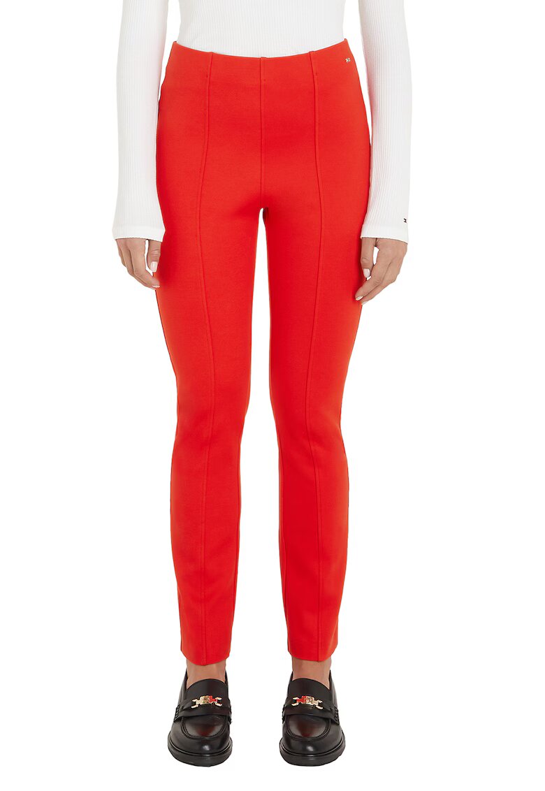 Tommy Hilfiger Pantaloni slim fit crop Elevated - Rosu vermillion