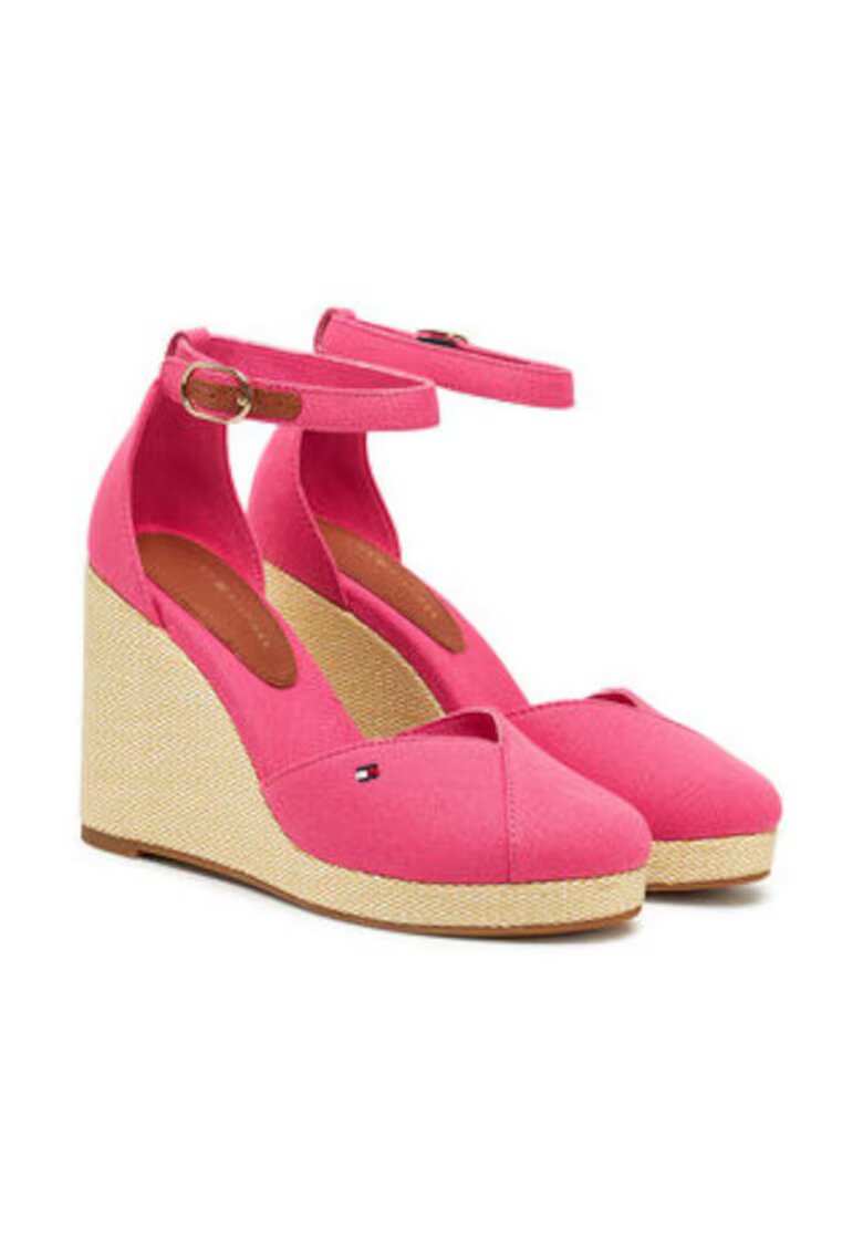 Tommy Hilfiger Pantofi dama - platforma - inchidere cu catarama - roz - textil -