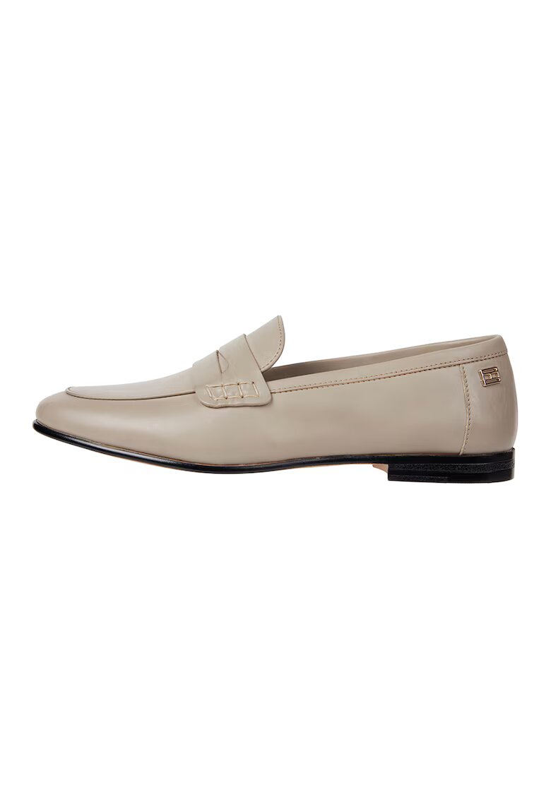 Tommy Hilfiger Pantofi loafer din piele cu detaliu cu logo discret - Maro taupe