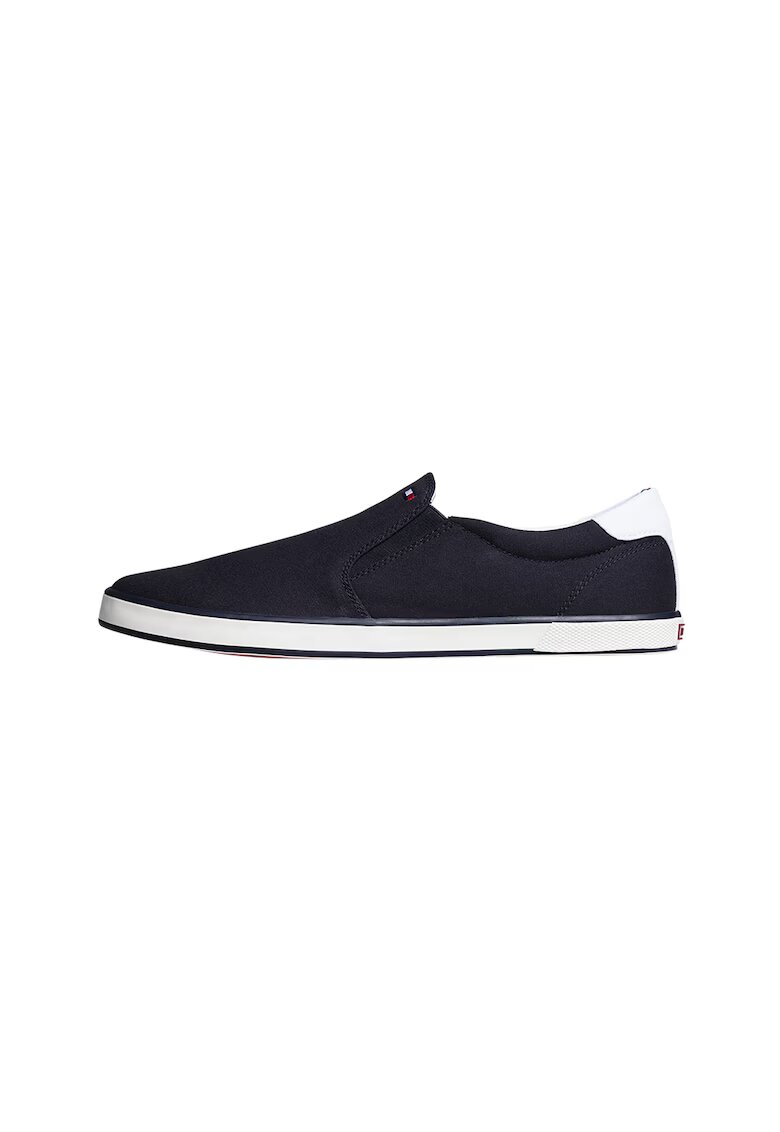 Tommy Hilfiger Pantofi sport barbati - Iconic Vulcanized Sneakers - Poliester - Albastru - Alb/Bleumarin