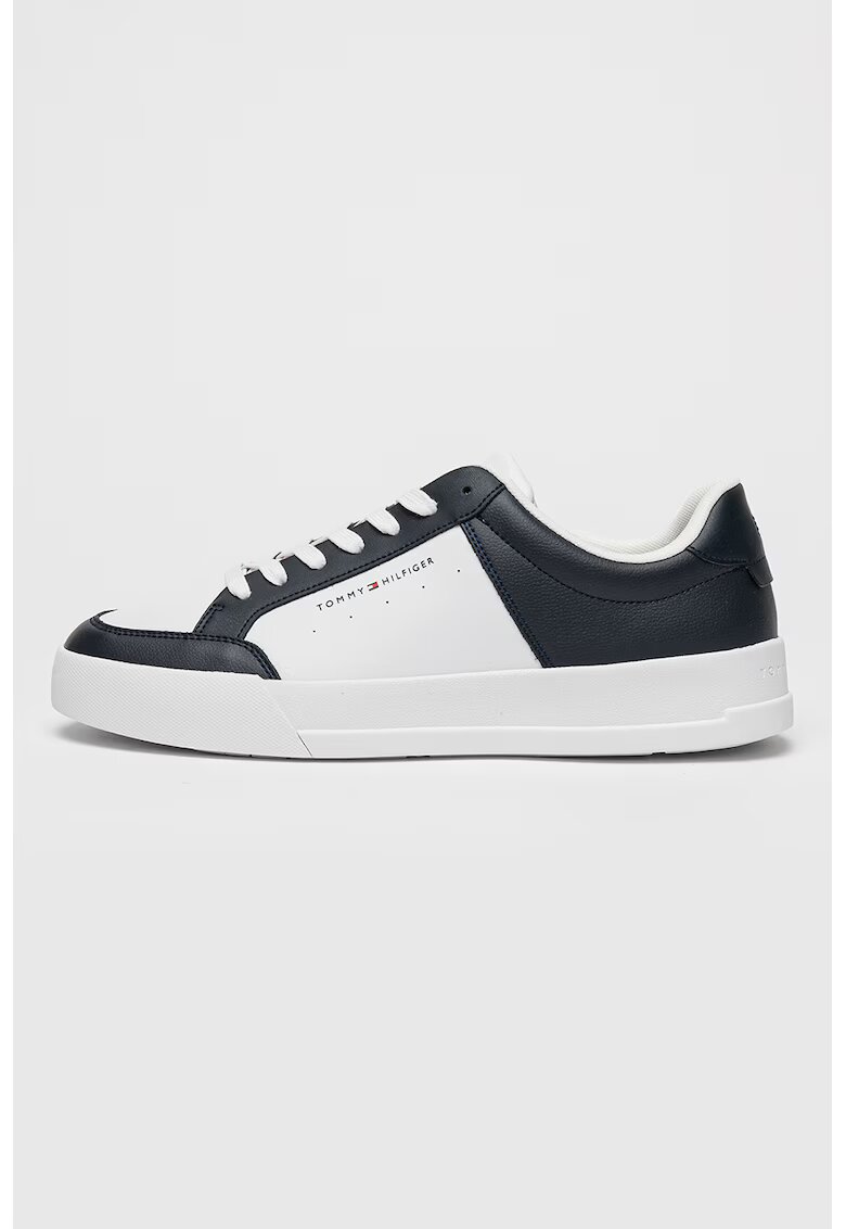 Tommy Hilfiger Pantofi sport cu de piele cu garnituri din material sintetic - Alb/Albastru ultramarin