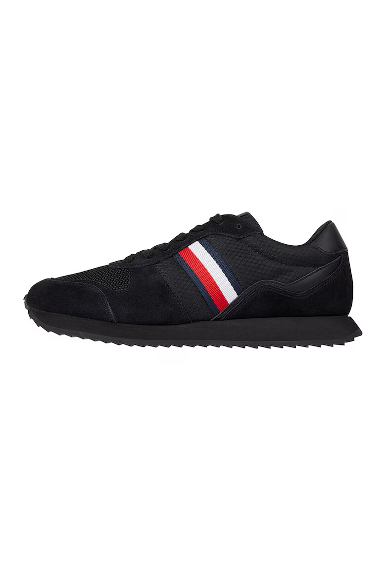Tommy Hilfiger Pantofi sport cu insertii din piele intoarsa - Negru