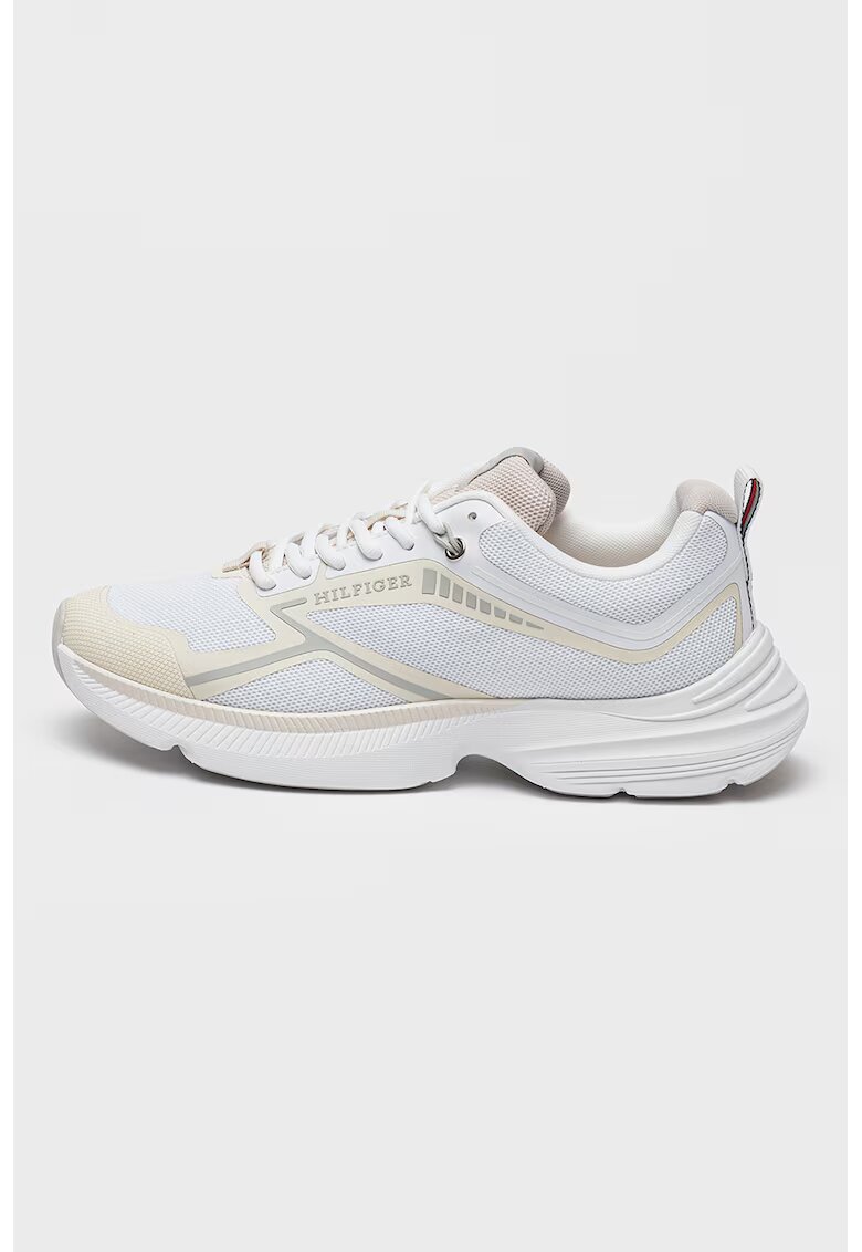 Tommy Hilfiger Pantofi sport cu insertii din plasa - Alb optic/Crem