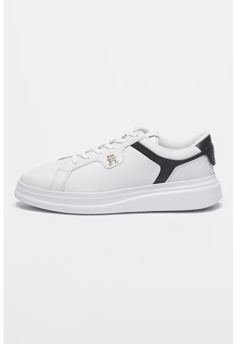 Tommy Hilfiger Pantofi sport de piele - Alb/Bleumarin