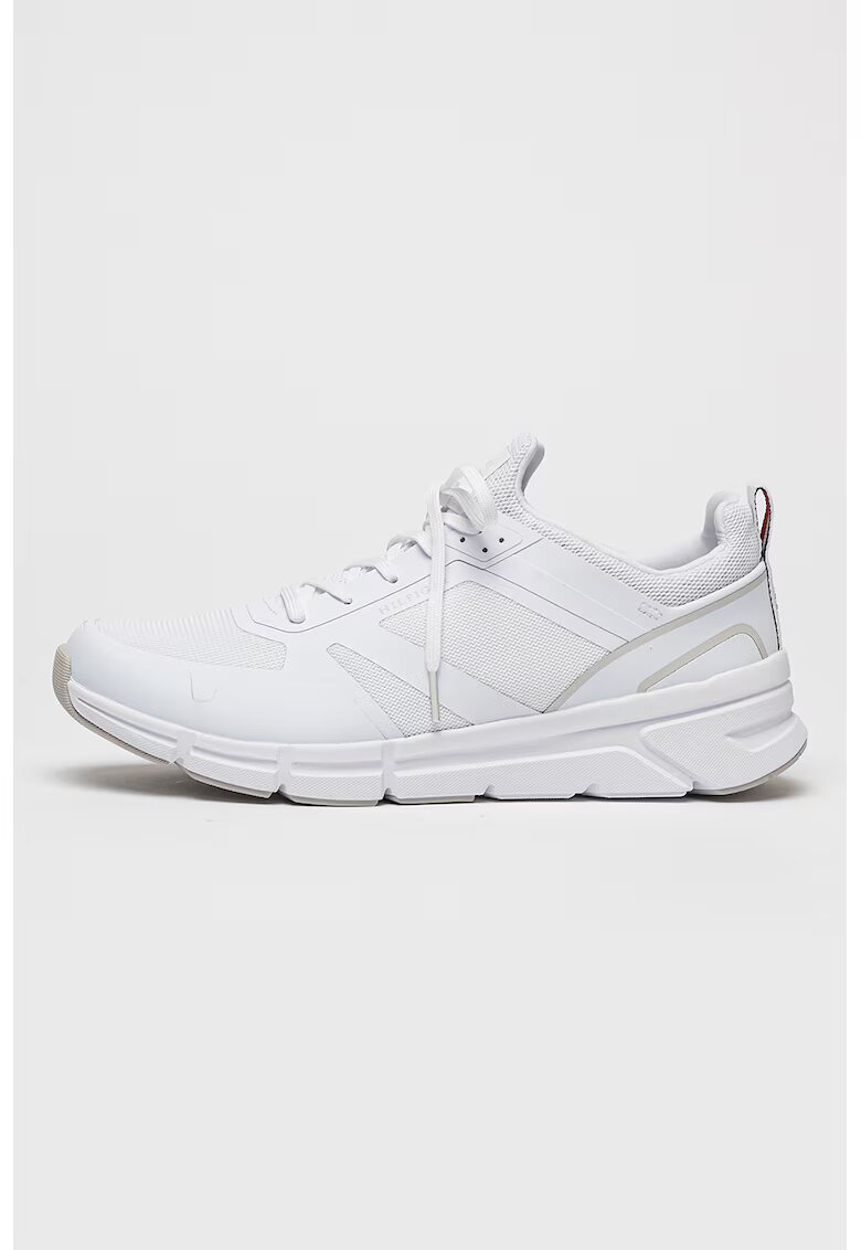 Tommy Hilfiger Pantofi sport de piele ecologica cu insertii de plasa - Alb
