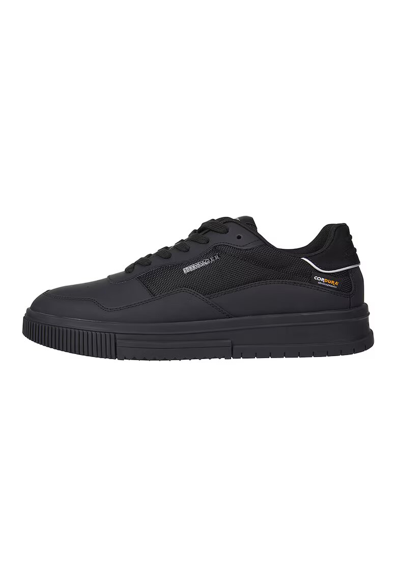 Tommy Hilfiger Pantofi sport de piele si piele ecologica cu insertii de plasa - Negru