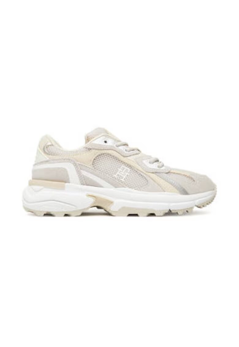 Tommy Hilfiger Pantofi sport demi-wedge din plasa cu garnituri - pentru alergare Modern Rugged - Bej