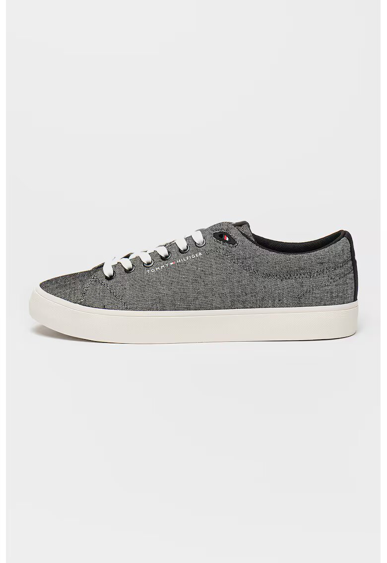 Tommy Hilfiger Pantofi sport din in cu logo - Negru melange
