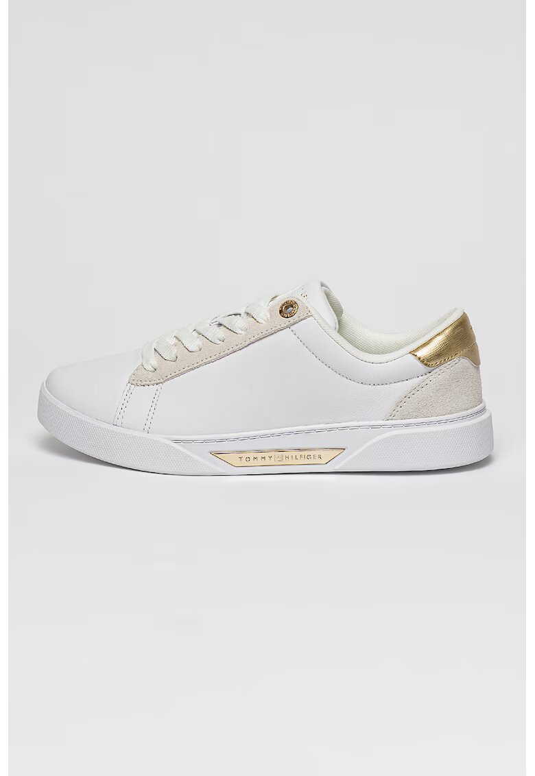 Tommy Hilfiger Pantofi sport din piele Chic Cour - Alb/Gri deschis