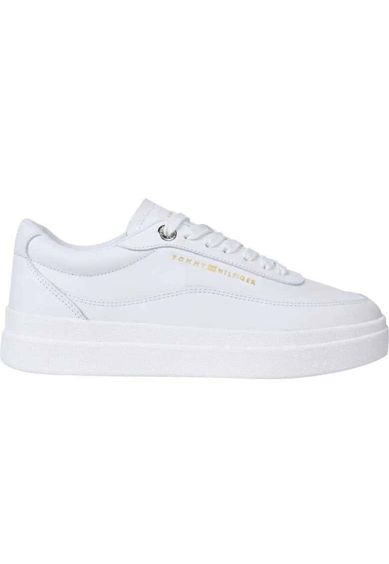 Tommy Hilfiger Pantofi sport din piele cu detaliu logo - Alb