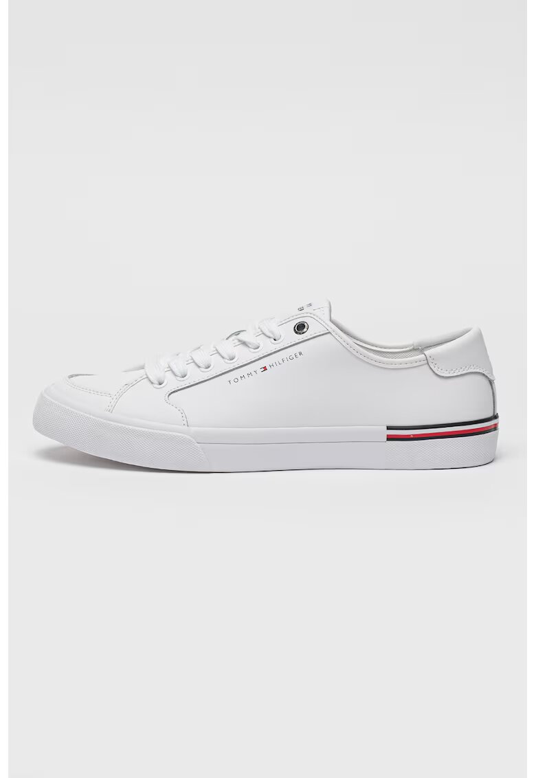 Tommy Hilfiger Pantofi sport din piele cu detaliu logo - Rosu/Negru/Alb optic
