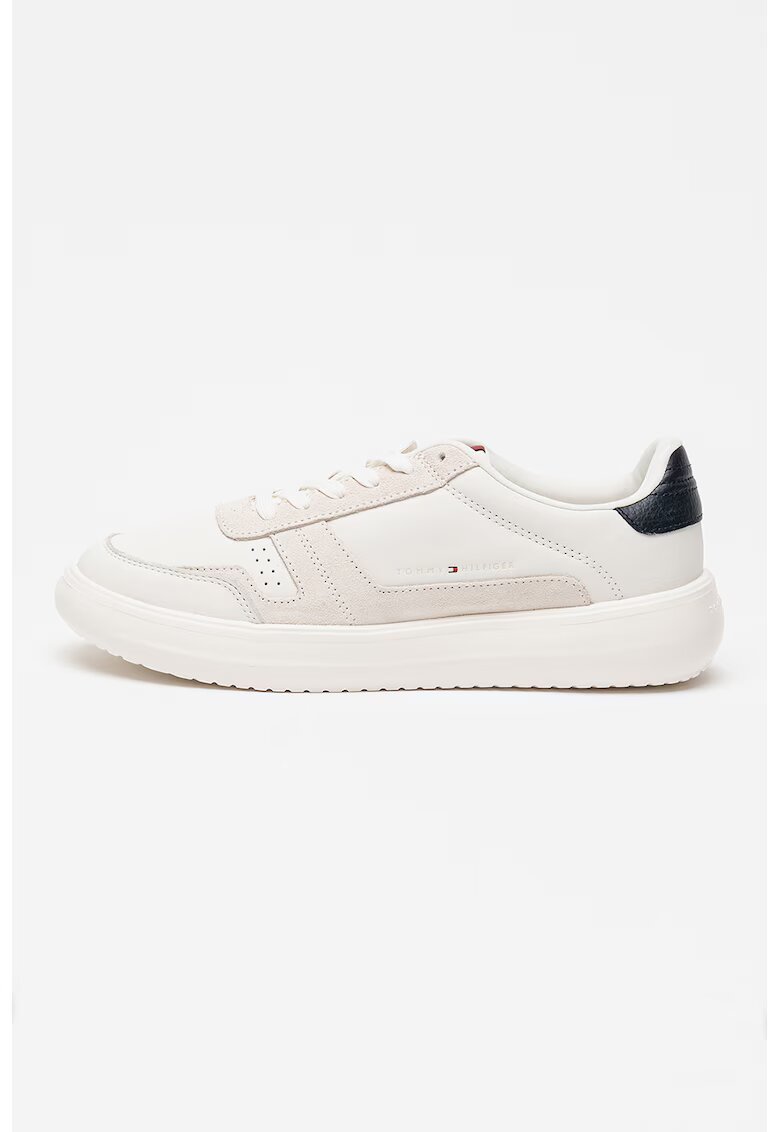 Tommy Hilfiger Pantofi sport din piele cu garnituri din piele intoarsa Modern Lightcup - Alb/Bleumarin