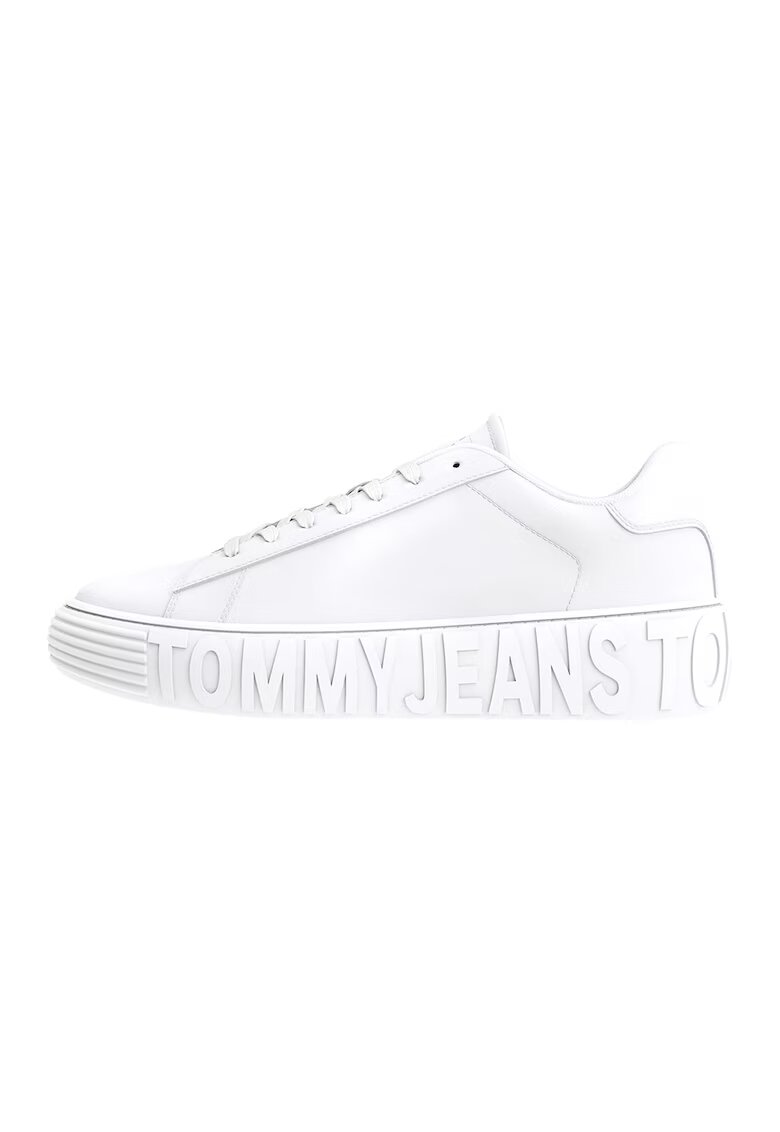 Tommy Hilfiger Pantofi sport din piele cu logo in relief - Alb