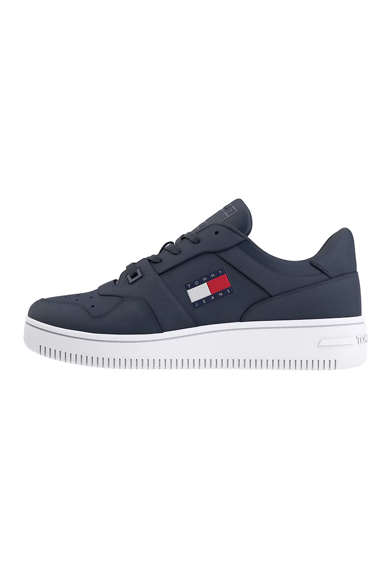 Tommy Hilfiger Pantofi sport din piele si piele ecologica - Bleumarin
