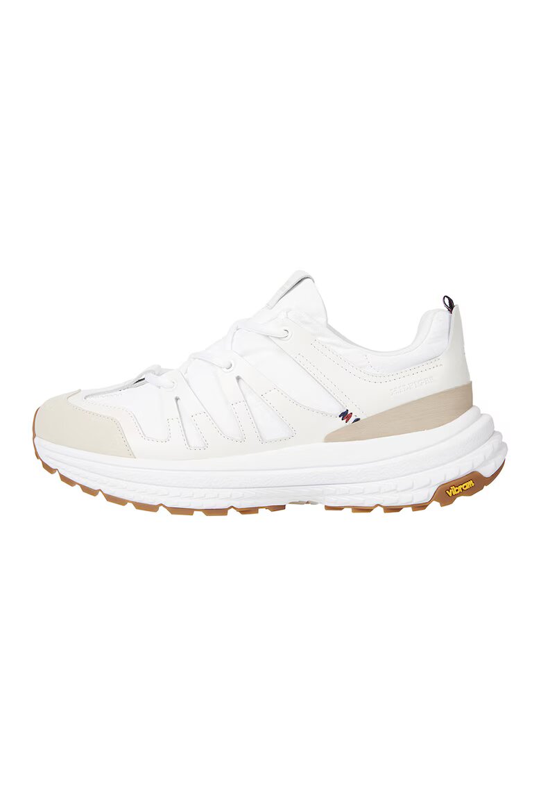 Tommy Hilfiger Pantofi sport low-cut cu insertii din material textil - Alb fildes