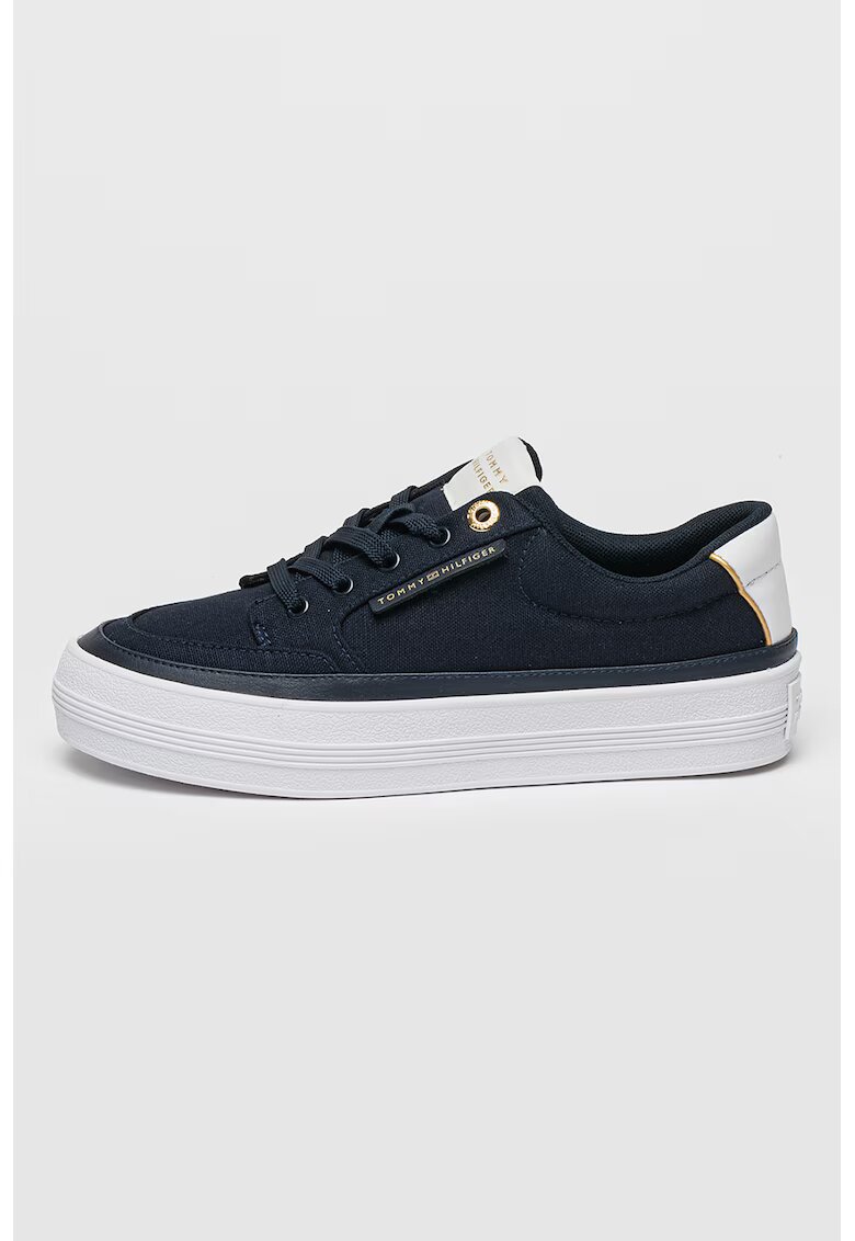 Tommy Hilfiger Pantofi sport low-cut cu talpa flatform - Auriu/Bleumarin
