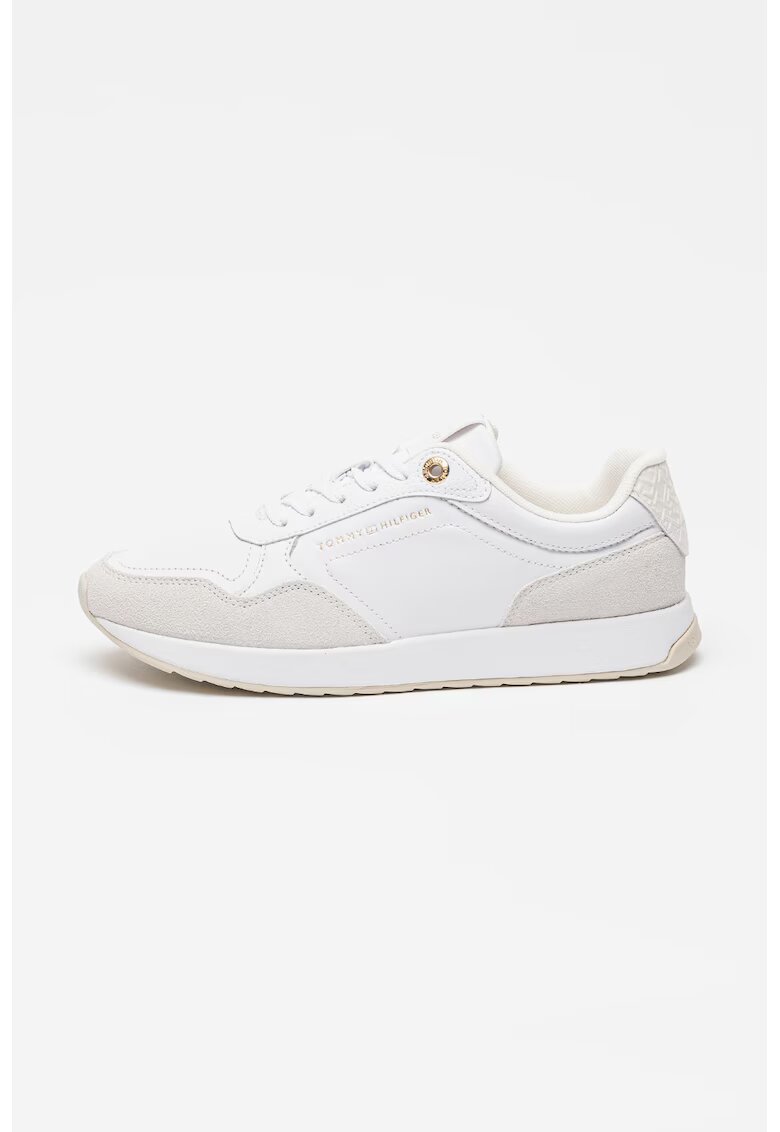 Tommy Hilfiger Pantofi sport low-cut de piele - Galben pal/Alb optic