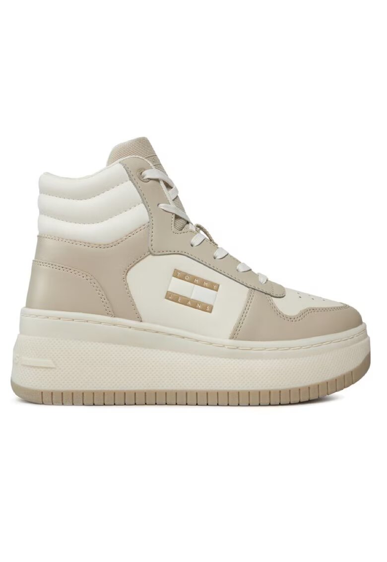 Tommy Hilfiger Pantofi sport pentru Femei - tjw retro basket mc lace up - EN0EN02422-AEV - Bej - Bej