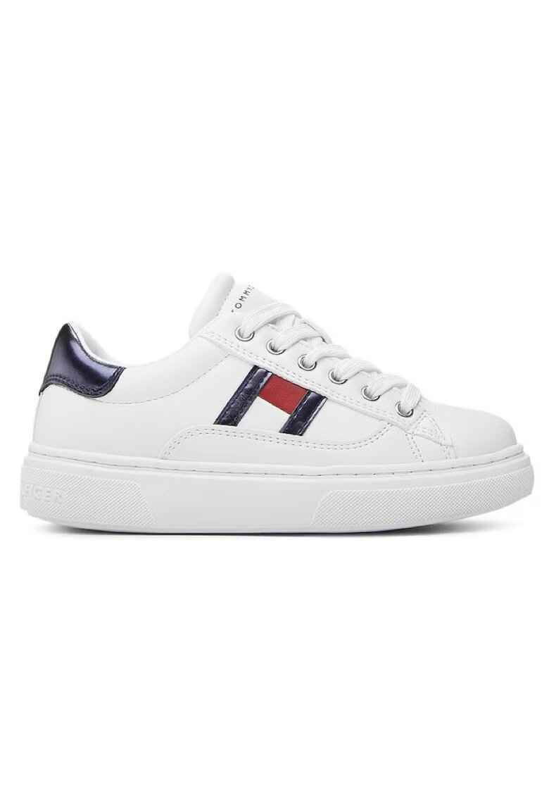 Tommy Hilfiger Pantofi sport pentru Fete - flag low cut lace-up sneaker - T3A9-32966-1355A473 - Alb - Alb