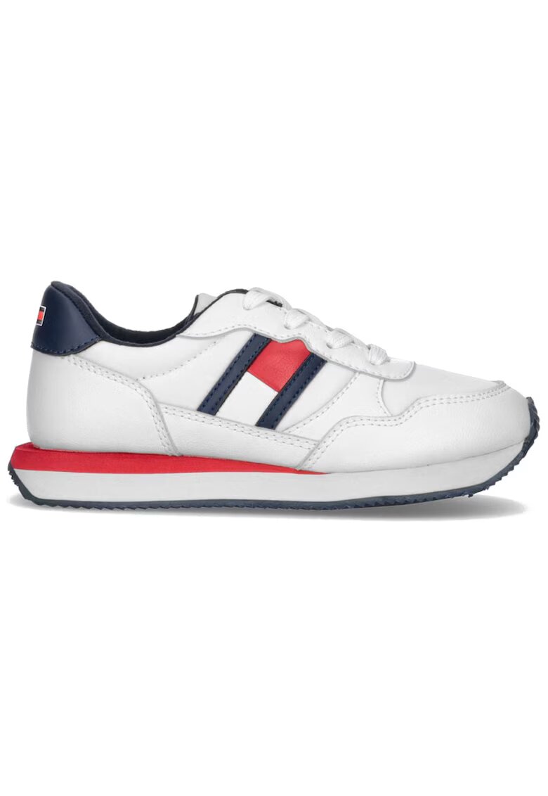 Tommy Hilfiger Pantofi sport pentru Fete - flag low cut lace-up sneaker - T3X9-33133-0208100 - Alb - Alb