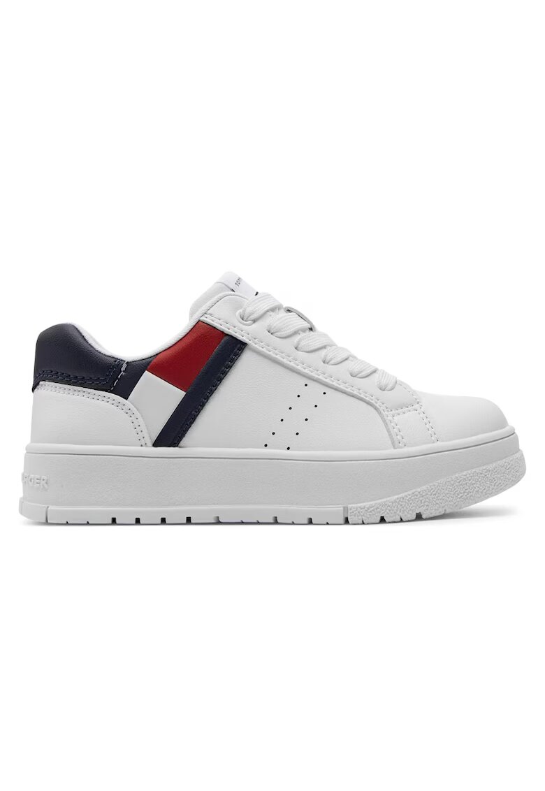 Tommy Hilfiger Pantofi sport pentru Fete - flag low cut lace-up sneaker - T3X9-33356-1355100 - Alb - Alb