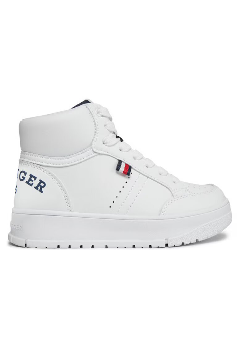 Tommy Hilfiger Pantofi sport pentru Fete - logo high top lace-up sneaker - T3X9-33362-1355X336 - Alb - Alb