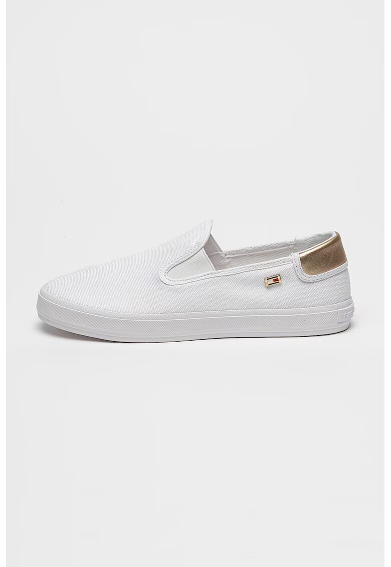 Tommy Hilfiger Pantofi sport slip-on de panza Vulc - Alb optic