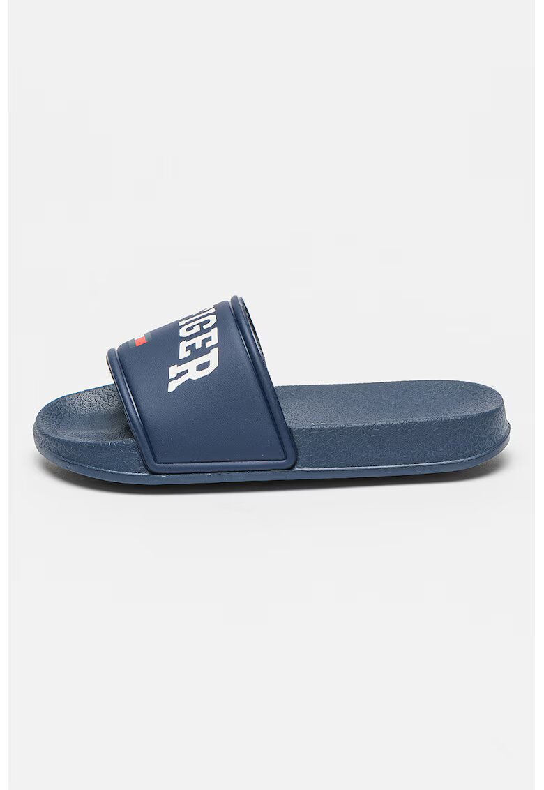 Tommy Hilfiger Papuci cu imprimeu logo - Alb/Bleumarin