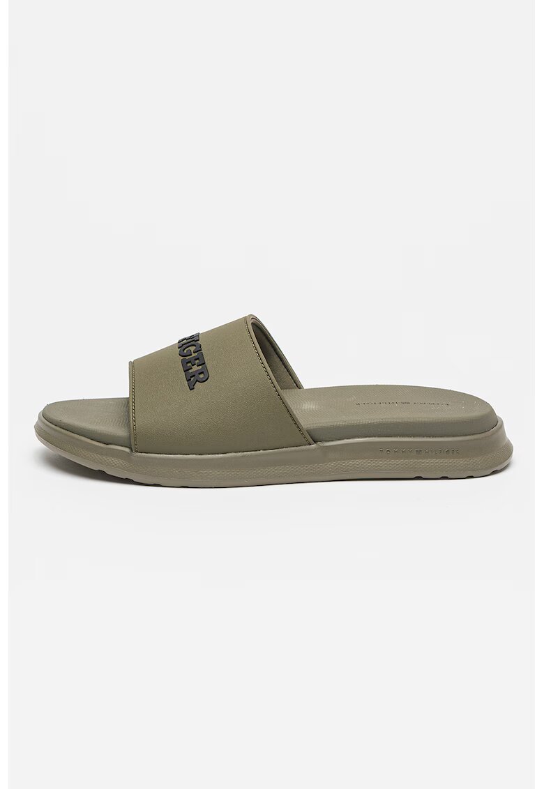 Tommy Hilfiger Papuci cu logo - Kaki inchis
