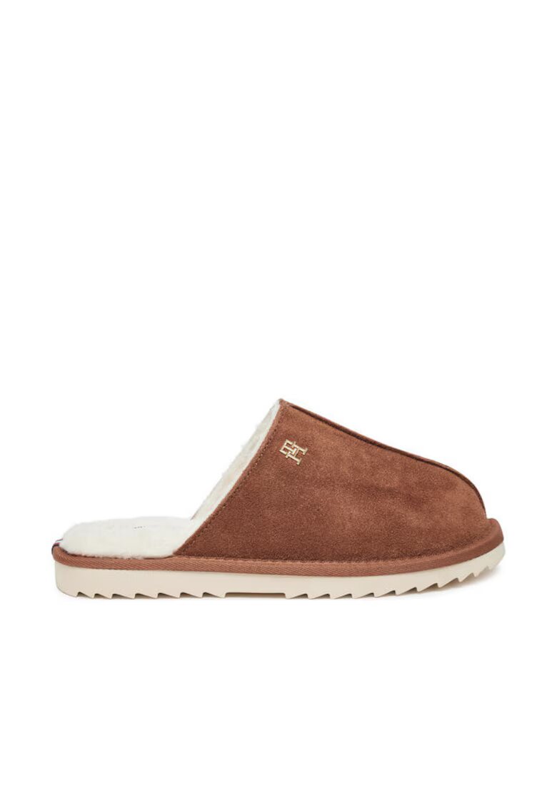 Tommy Hilfiger Papuci dama - piele naturala - maro