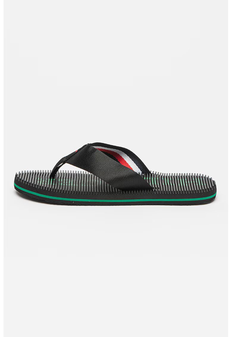 Tommy Hilfiger Papuci flip-flop cu detaliu logo - Negru