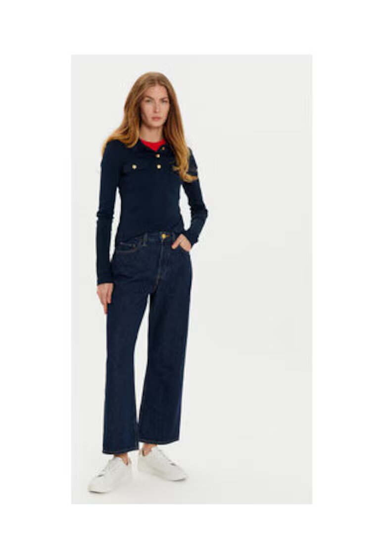Tommy Hilfiger Polo Bleumarin - 100% bumbac - Bleumarin