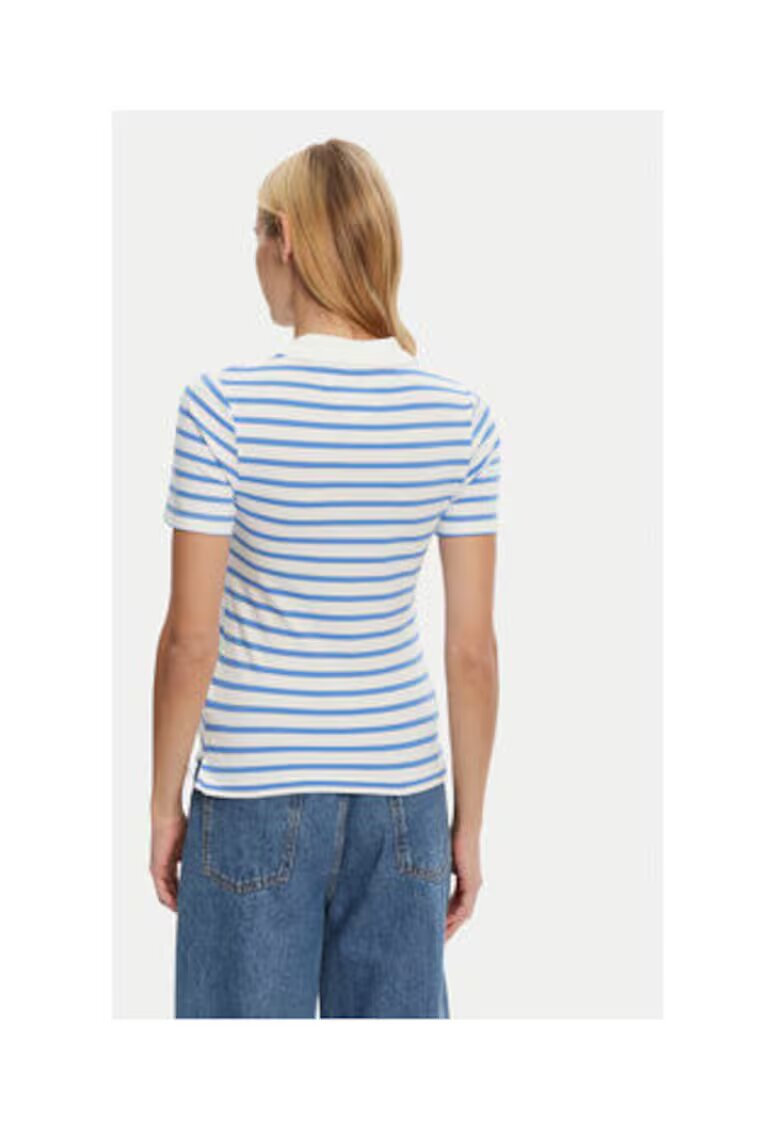 Tommy Hilfiger Polo pentru femei - bumbac - alb/albastru -