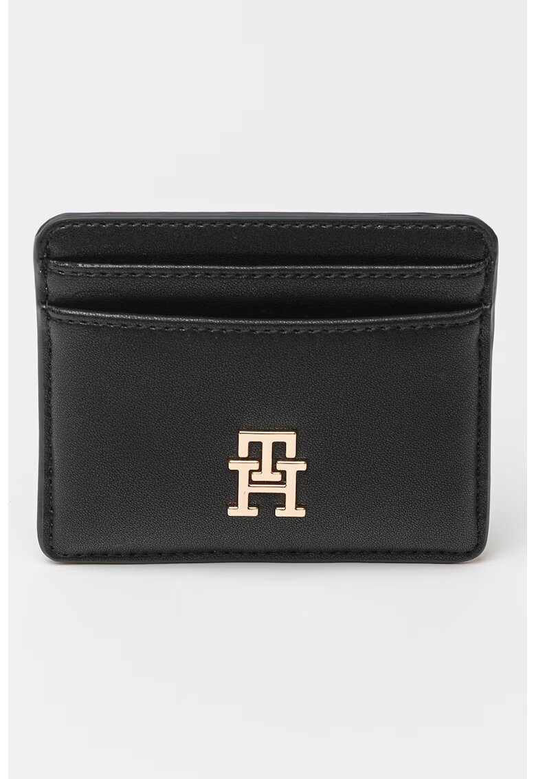 Tommy Hilfiger Portcart de piele ecologica cu monograma - Negru