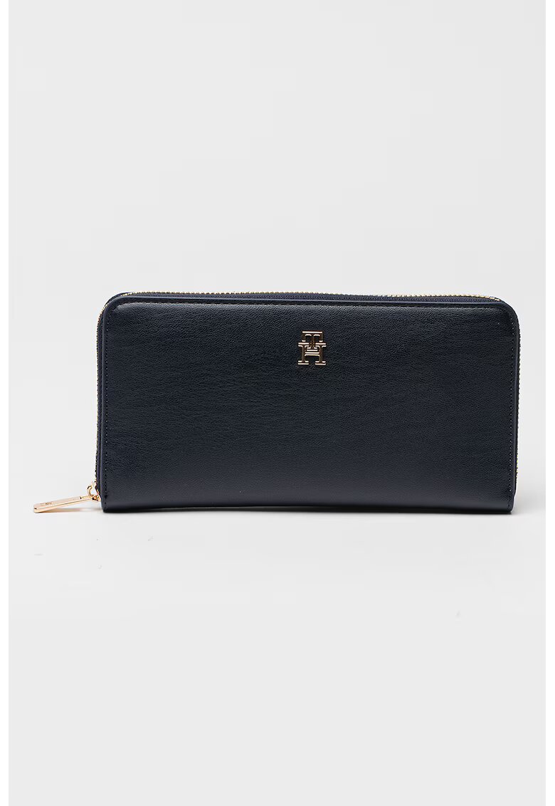 Tommy Hilfiger Portofel de piele ecologica cu inchidere cu fermoar - Negru