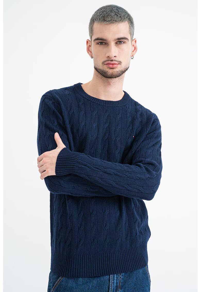 Tommy Hilfiger Pulover din amestec de lana cu detalii cu aspect impletit