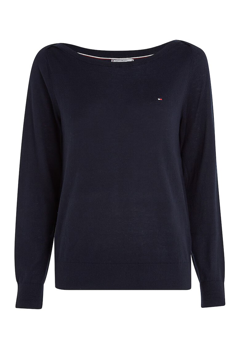 Tommy Hilfiger Pulover tricotat fin din amestec de bumbac organic - Bleumarin
