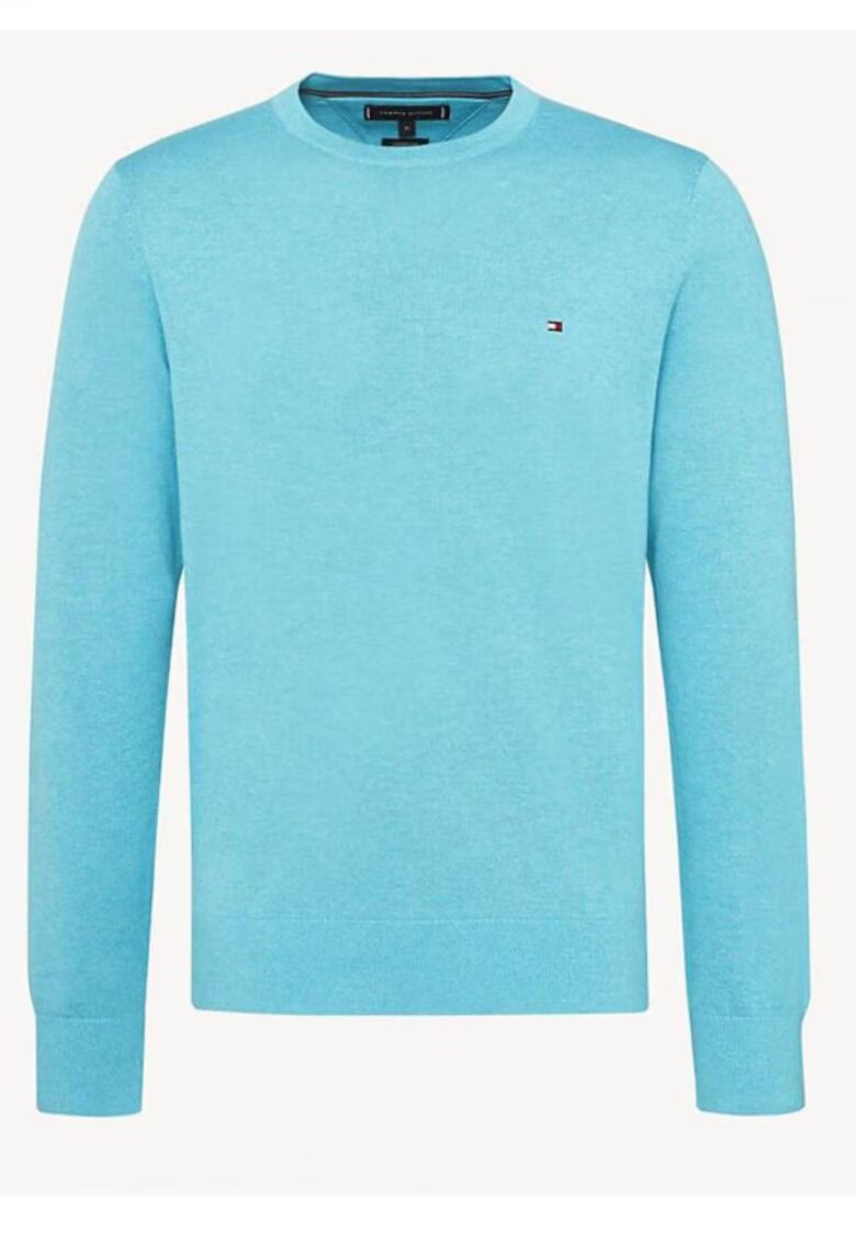 Tommy Hilfiger Pulover uni regular fit din amestec de matase -
