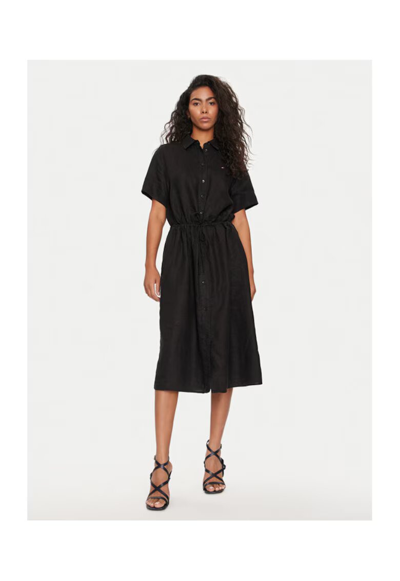 Tommy Hilfiger Rochie camasa Dama - Negru - 100% in -