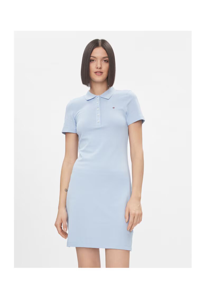 Tommy Hilfiger Rochie casual Dama - Albastru - bumbac organic - elastan -