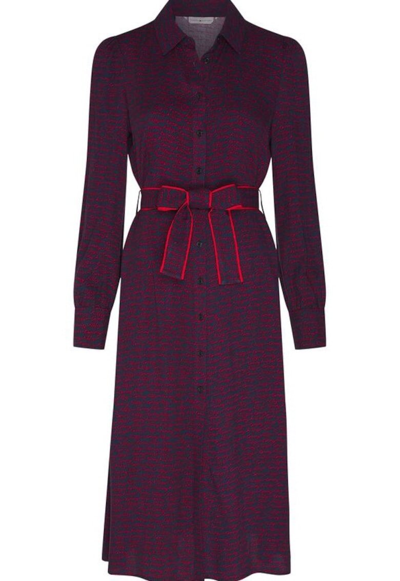 Tommy Hilfiger Rochie dama - Viscoza - Bleumarin/Rosu - Bleumarin