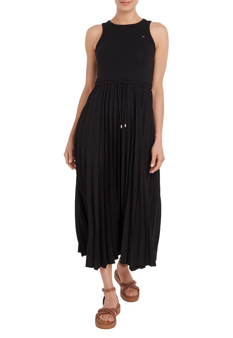 Tommy Hilfiger Rochie midi plisata - Negru