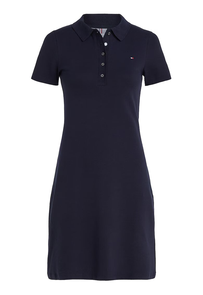 Tommy Hilfiger Rochie scurta cu fenta cu nasturi - Albastru ultramarin