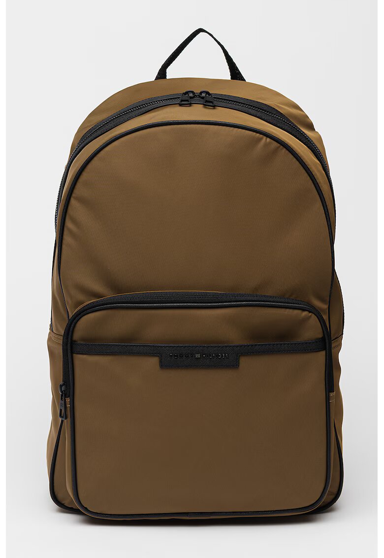 Tommy Hilfiger Rucsac cu buzunar frontal Repreve® - 13.8 L - Negru/Verde masliniu