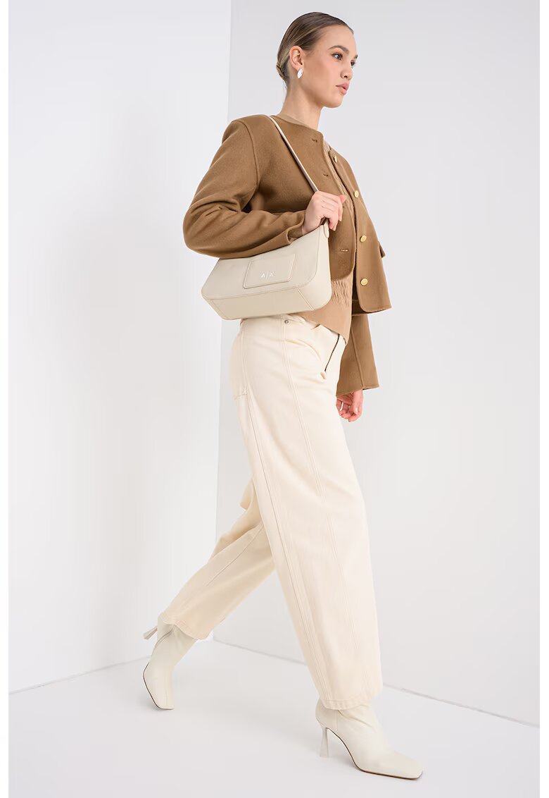 Tommy Hilfiger Sacou crop din amestec de lana - Caramel
