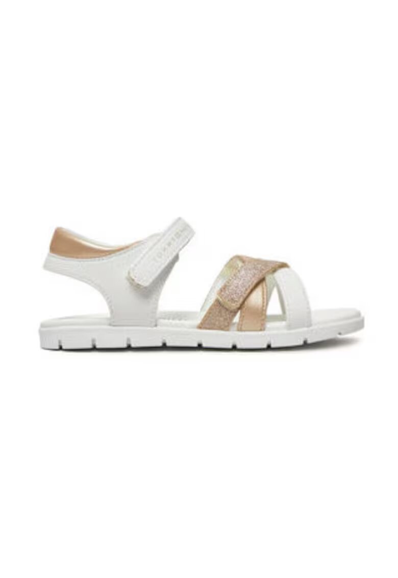 Tommy Hilfiger Sandale copii - piele ecologica - alb/auriu