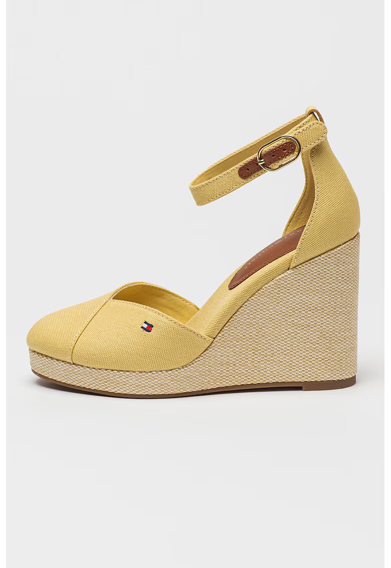 Tommy Hilfiger Sandale cu talpa wedge si detaliu cu logo Sall - Galben