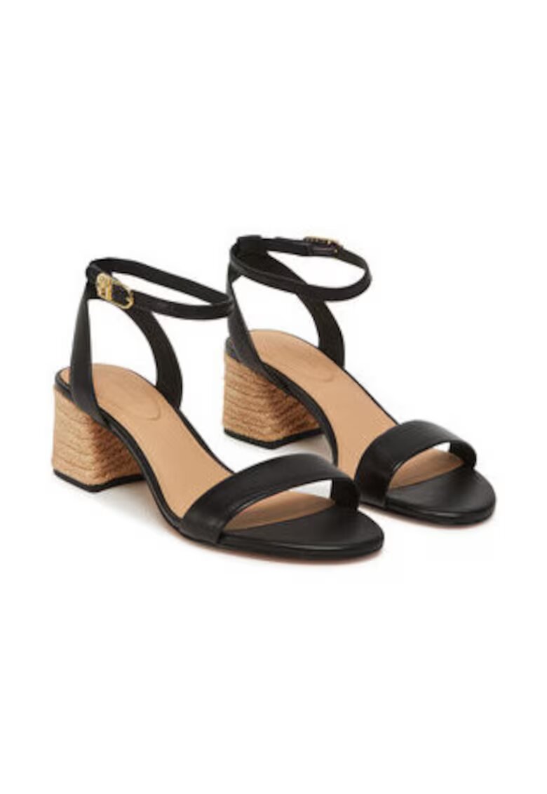 Tommy Hilfiger Sandale pentru femei - piele naturala - negru/bej -