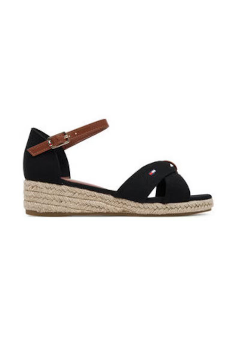 Tommy Hilfiger Sandale pentru fete - material textil - negru/maro -