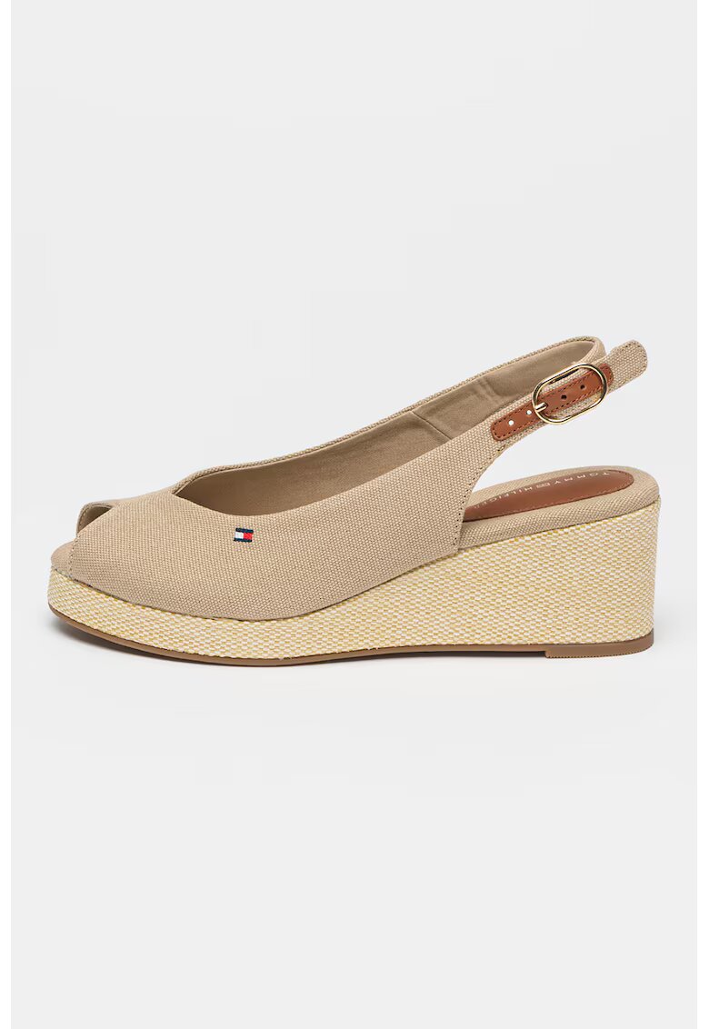Tommy Hilfiger Sandale slingback cu talpa wedge - Bej